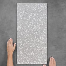 Hudson 300 x 600mm Grey Terrazzo Look Porcelain Tile